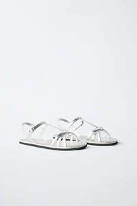 METALLIC STRAPPY SANDALS