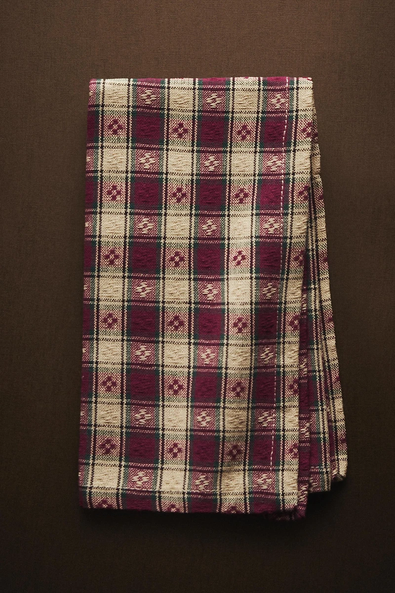 LOT DE SERVIETTES FIL TEINTÉ CARREAUX NOËL (LOT DE 2)