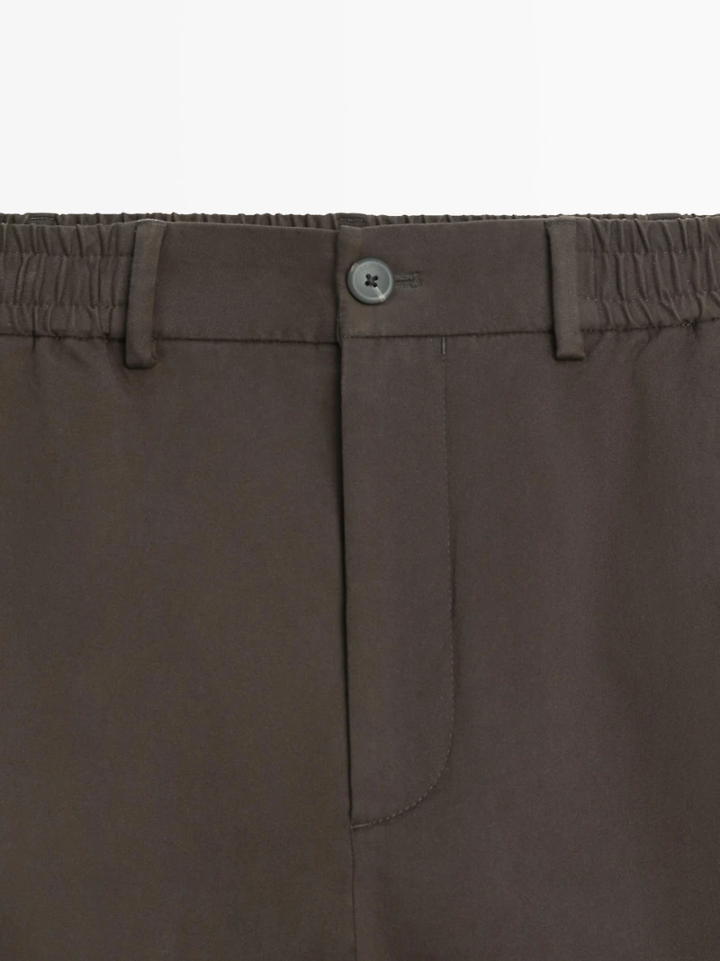 Cotton blend jogger fit trousers