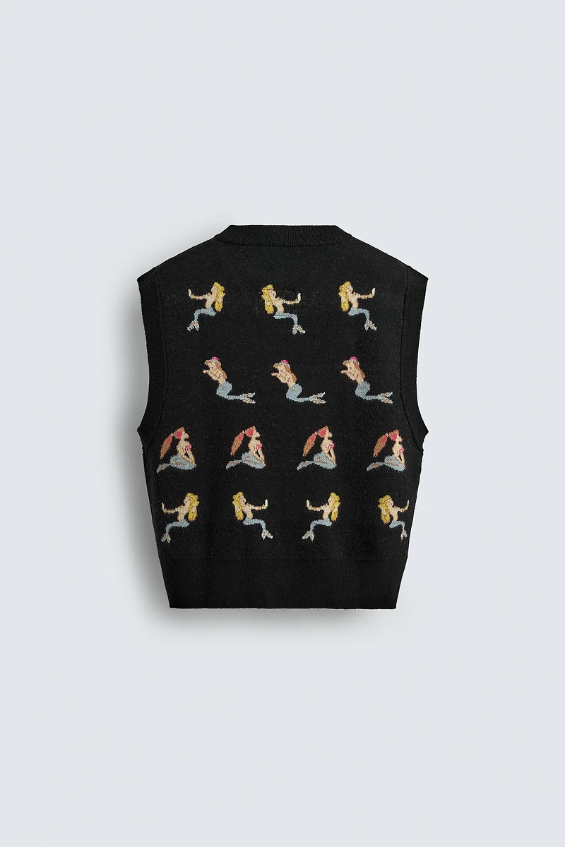 GILET EN MAILLE LES SIRÈNES PETER PAN HARRY LAMBERT FOR ZARA X DISNEY