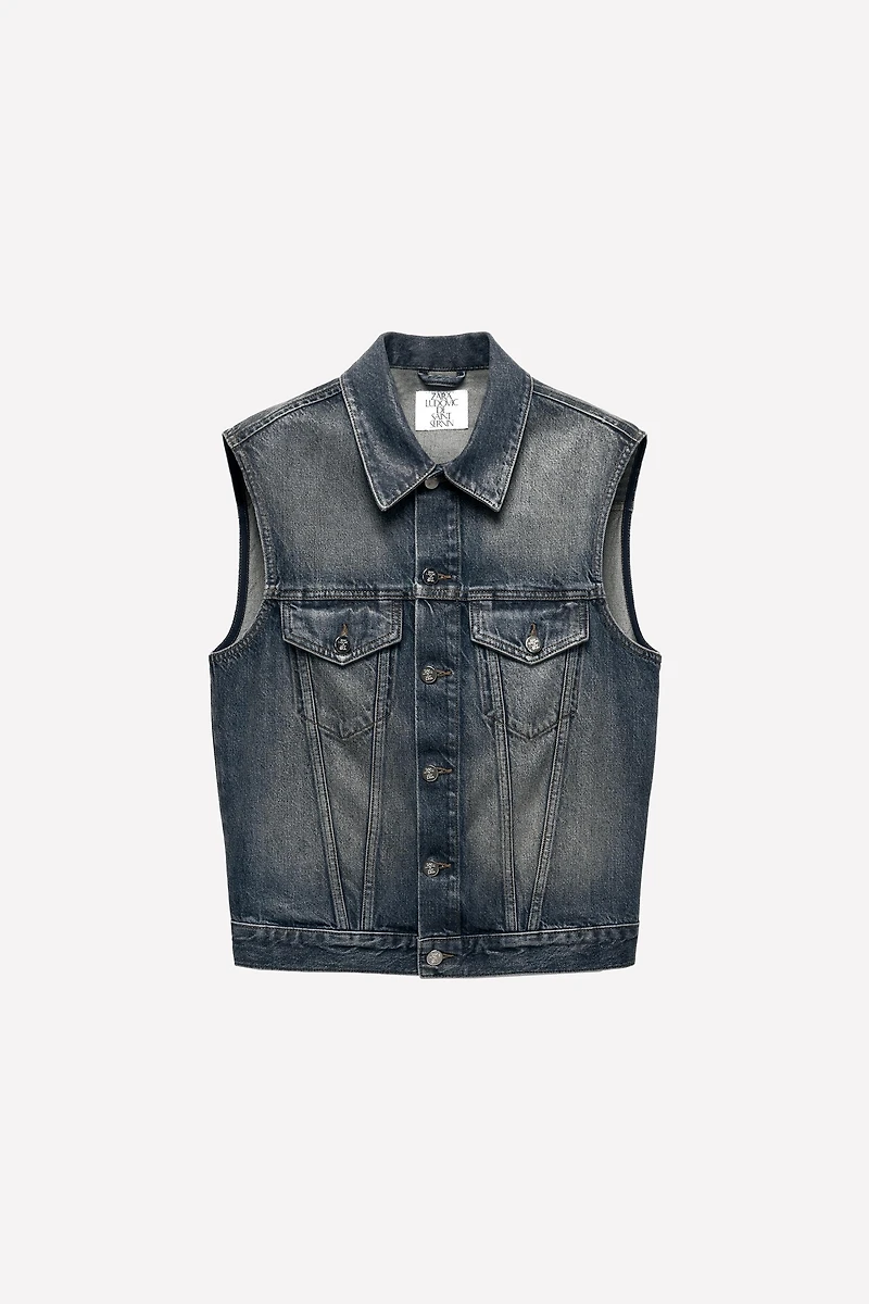 LUDOVIC DE SAINT SERNIN x ZARA WAXED DENIM VEST