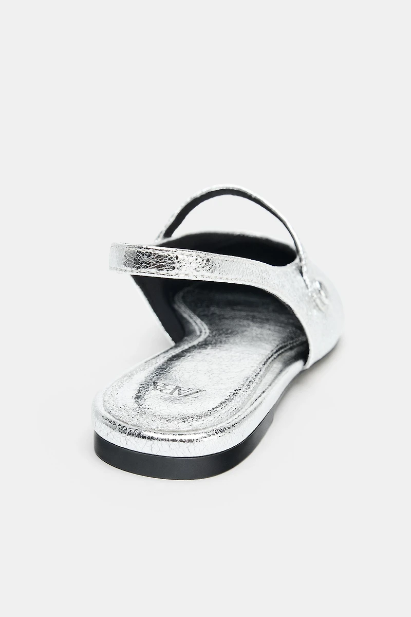 METALLIC EFFECT BALLET FLATS
