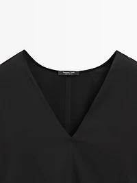 Flowing blouse with V-neckline