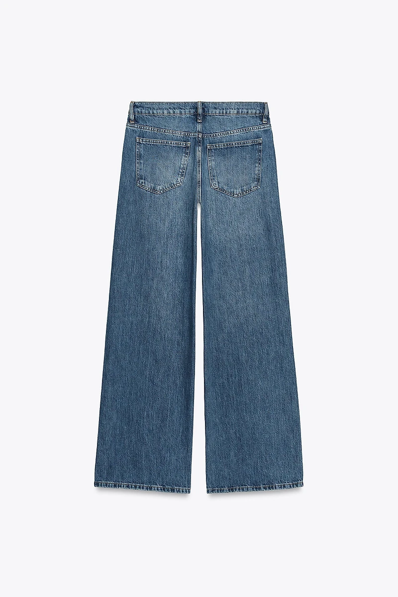ZW COLLECTION WIDE LEG LOW RISE JEANS