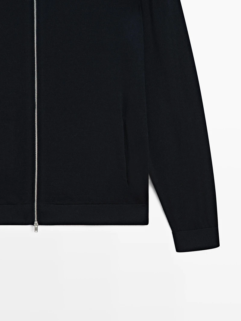 Cardigan 100 % laine mérinos à fermeture Éclair