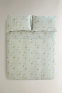 SATEEN DUVET COVER WITH FLORAL BRANCHES (300 THREAD COUNT)