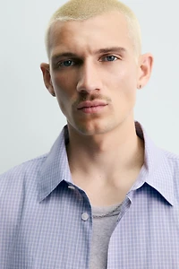 COMBINATION GRAPHIC PLAID SHIRT