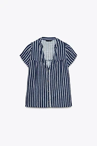 CHEMISE À RAYURES AVEC LIN