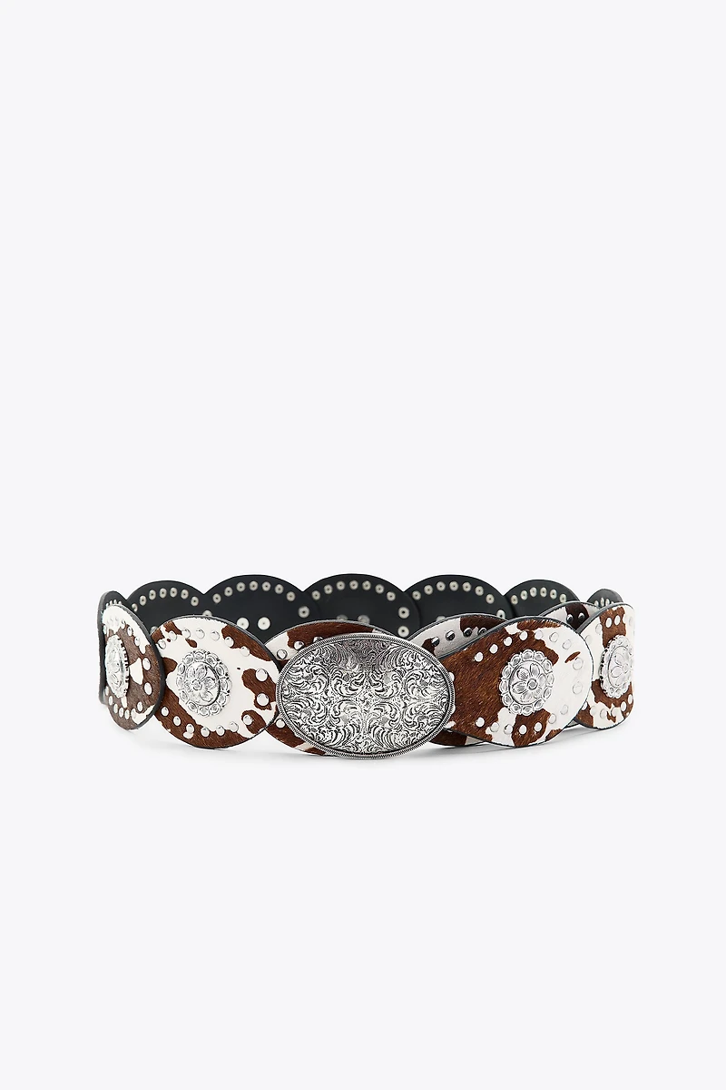 ANIMAL PRINT LEATHER BELT
