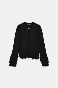 FRINGED KNIT CARDIGAN