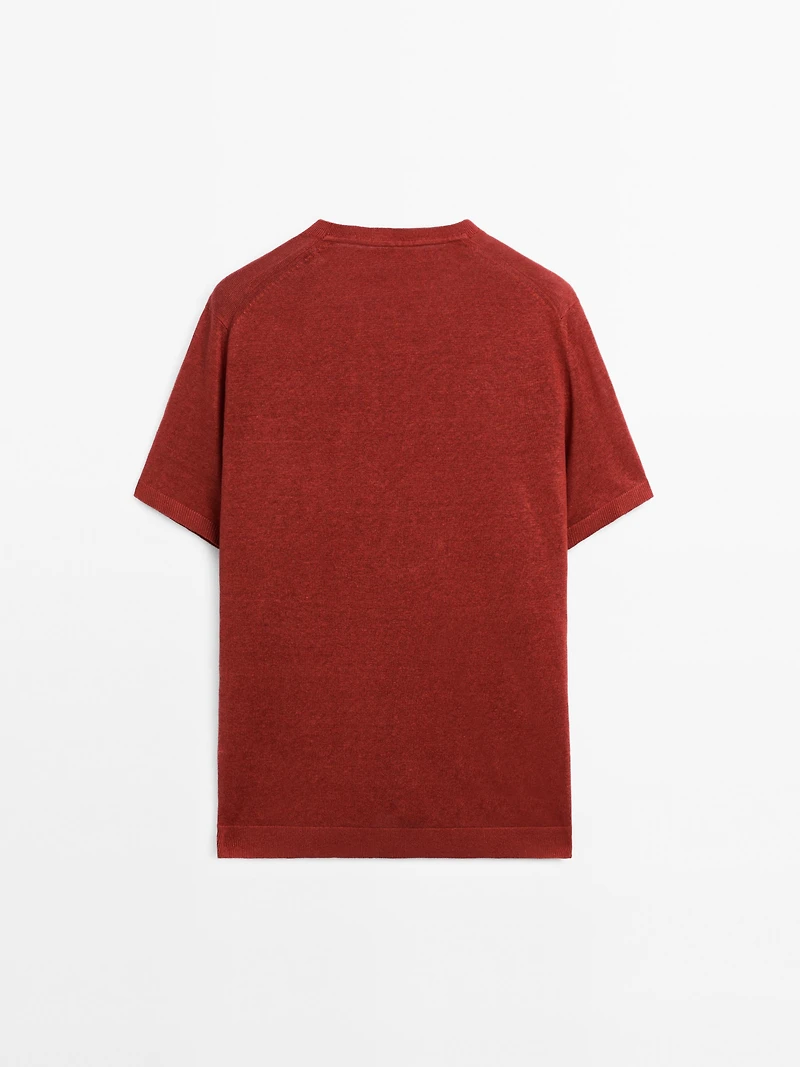 T-shirt en maille à manches courtes 100 % lin