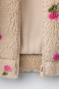 FAUX SHEARLING CHERRY JACKET