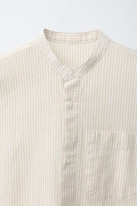 STRIPED COTTON LINEN SHIRT