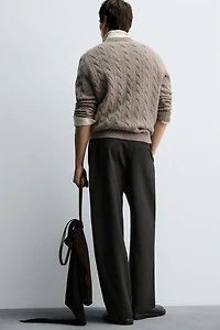 100% WOOL CABLE SWEATER