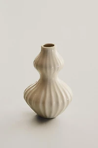 VASE CÉRAMIQUE ÉMAILLÉE RAYURES