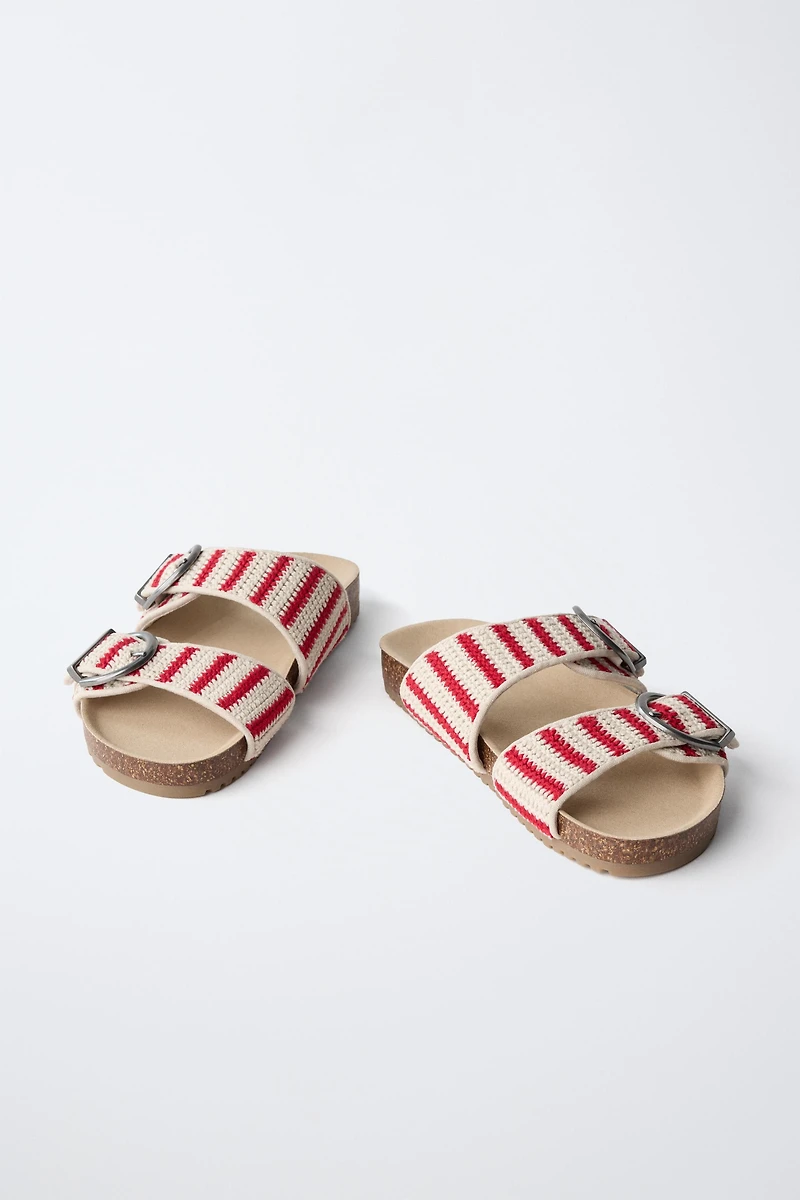 CROCHETED BUCKLE SANDALS