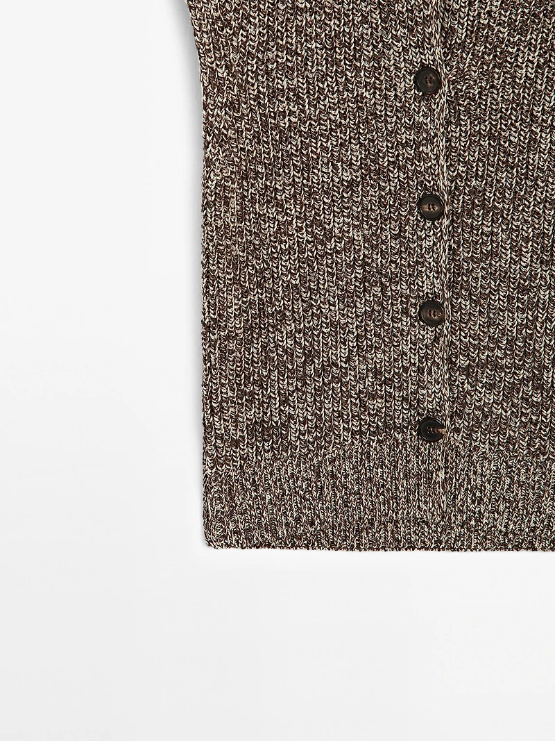 100% cotton mouliné round neck vest