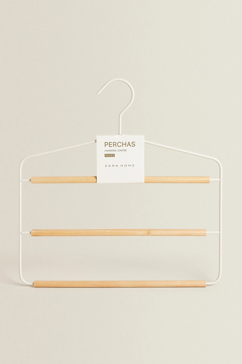 METAL AND WOOD PANTS HANGER