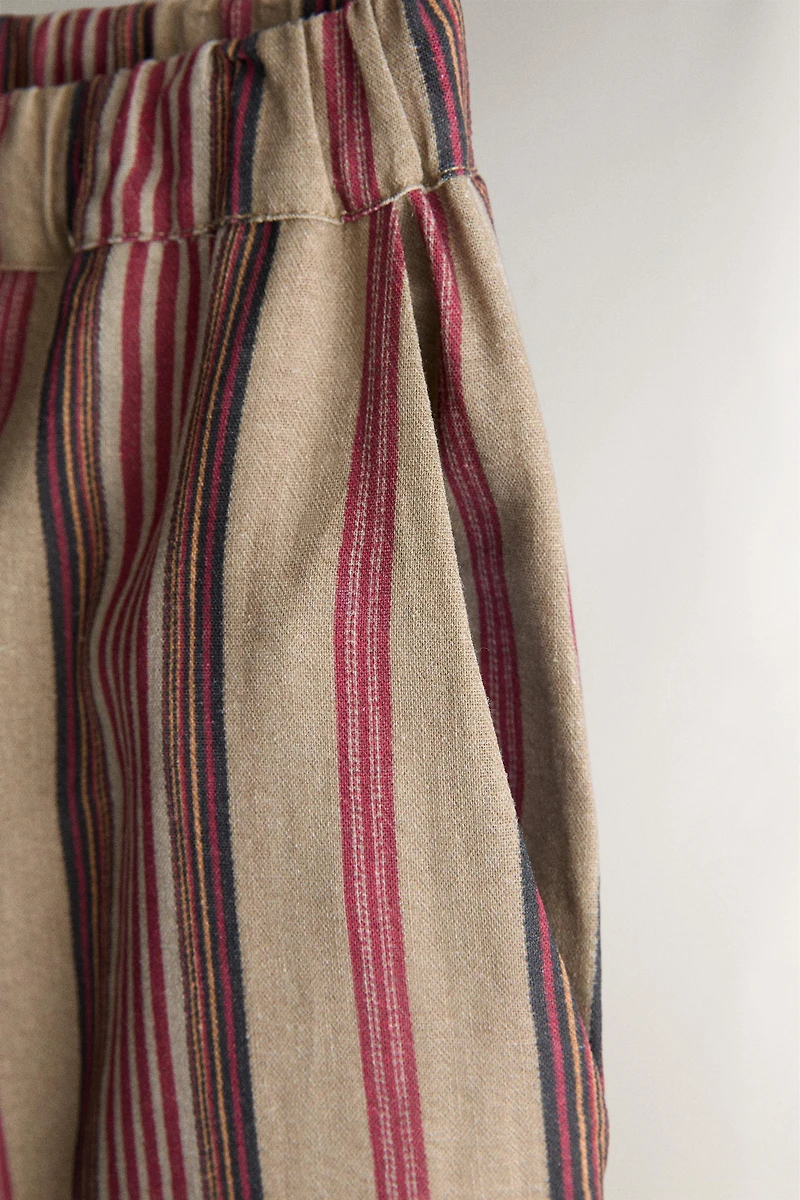 PANTALON COTON LIN RAYURES | KATHARINE POLE