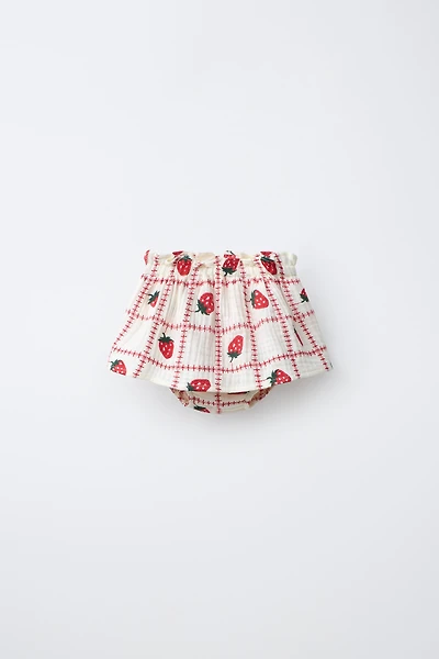 EMBROIDERED STRAWBERRY SKORT CASA LAWA X ZARA KIDS