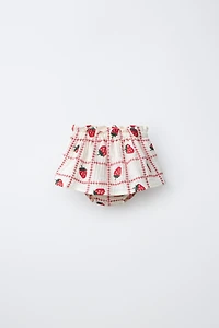 EMBROIDERED STRAWBERRY SKORT CASA LAWA X ZARA KIDS