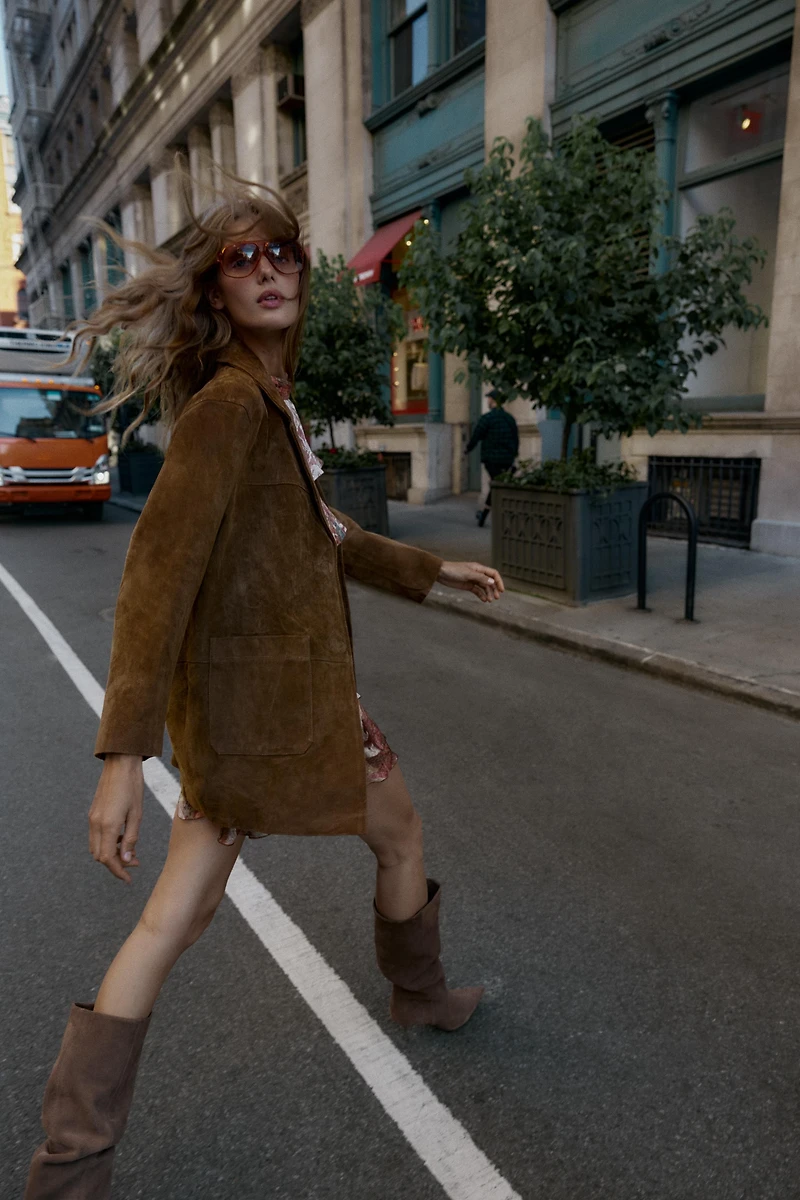 100% LEATHER LONG JACKET