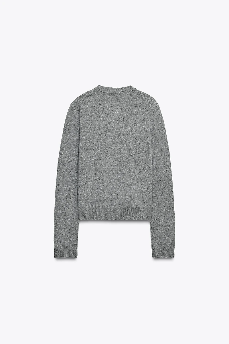CASHMERE AND WOOL BASIC CARDIGAN