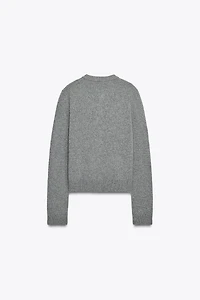 CASHMERE AND WOOL BASIC CARDIGAN