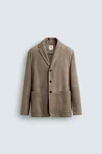 REGULAR FIT SUEDE LEATHER BLAZER