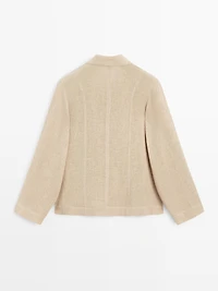 Wool blend overshirt with visible buttons