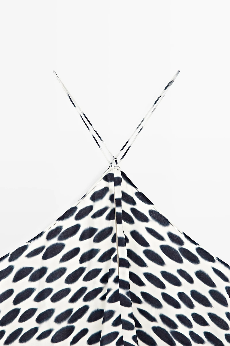 Printed flared midi dress
