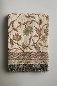 FLORAL JACQUARD BLANKET