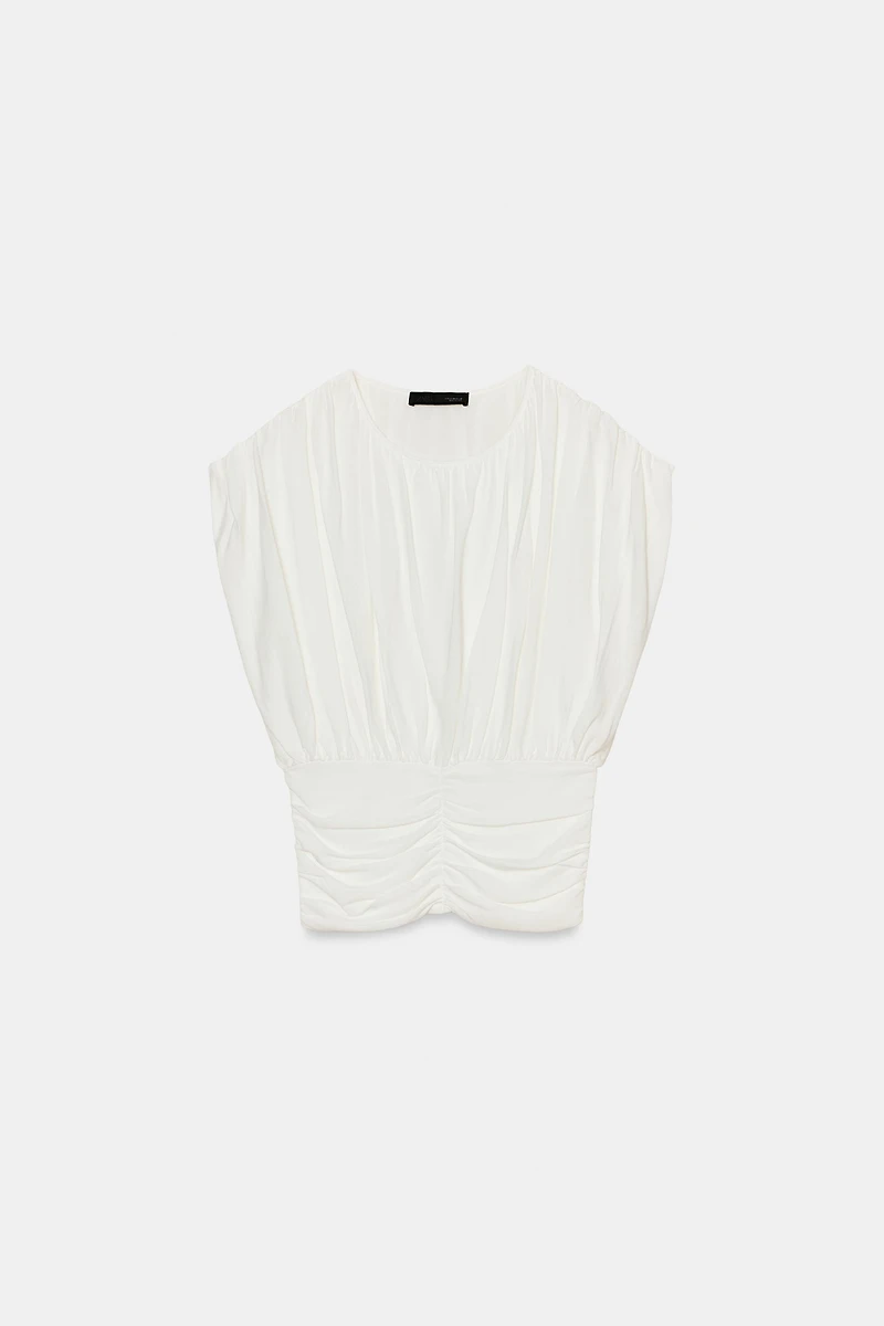 TOP DRAPÉ EN MAILLE