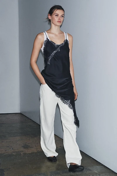 ZW COLLECTION ASYMMETRIC LACE DRESS