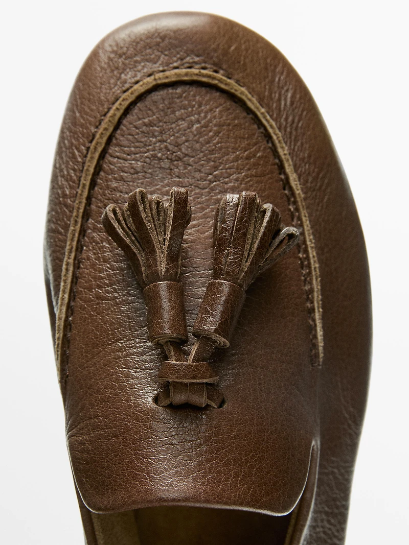 Leather tassel loafers