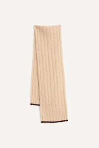 100% WOOL CABLE KNIT SCARF - LIMITED EDITION