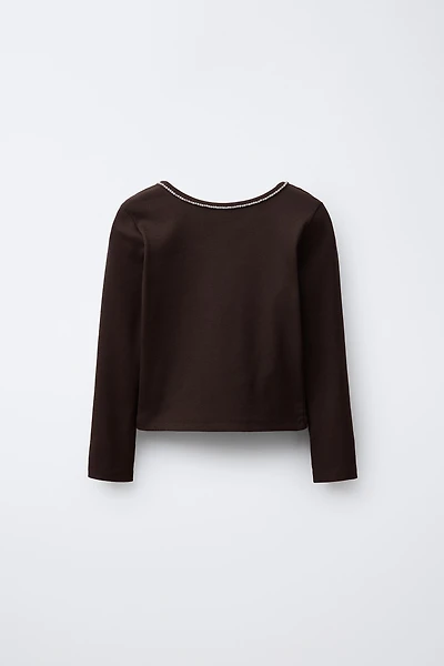 JEWELED RIB T-SHIRT