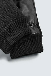 LEATHER AND KNIT GLOVES