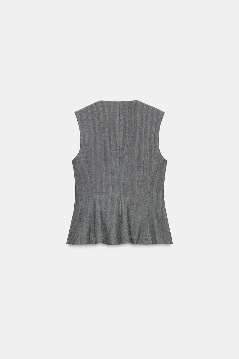 HERRINGBONE FLARED VEST