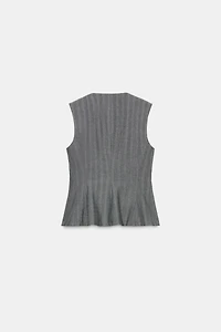 HERRINGBONE FLARED VEST