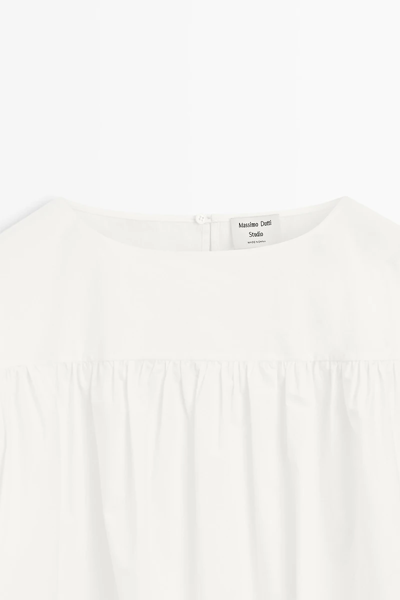 100% Cotton Puffed Sleeve Blouse - STUDIO