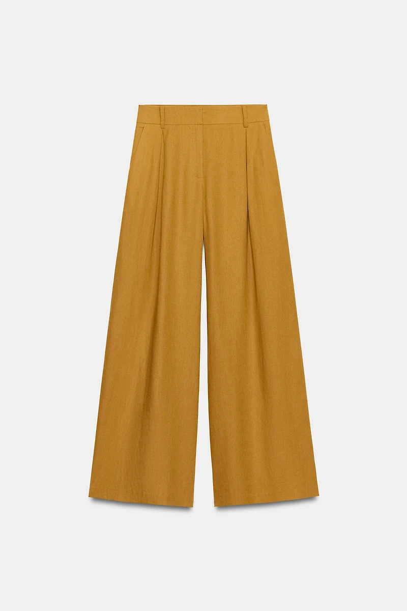 PANTALON LARGE AVEC LIN