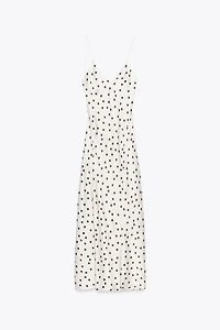 SATIN POLKA DOT MIDI DRESS