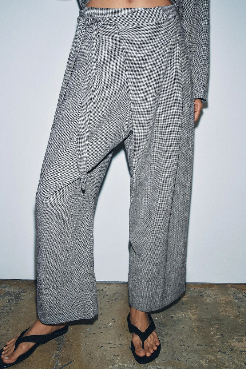 HOUNDSTOOTH WRAP PANTS ZW COLLECTION