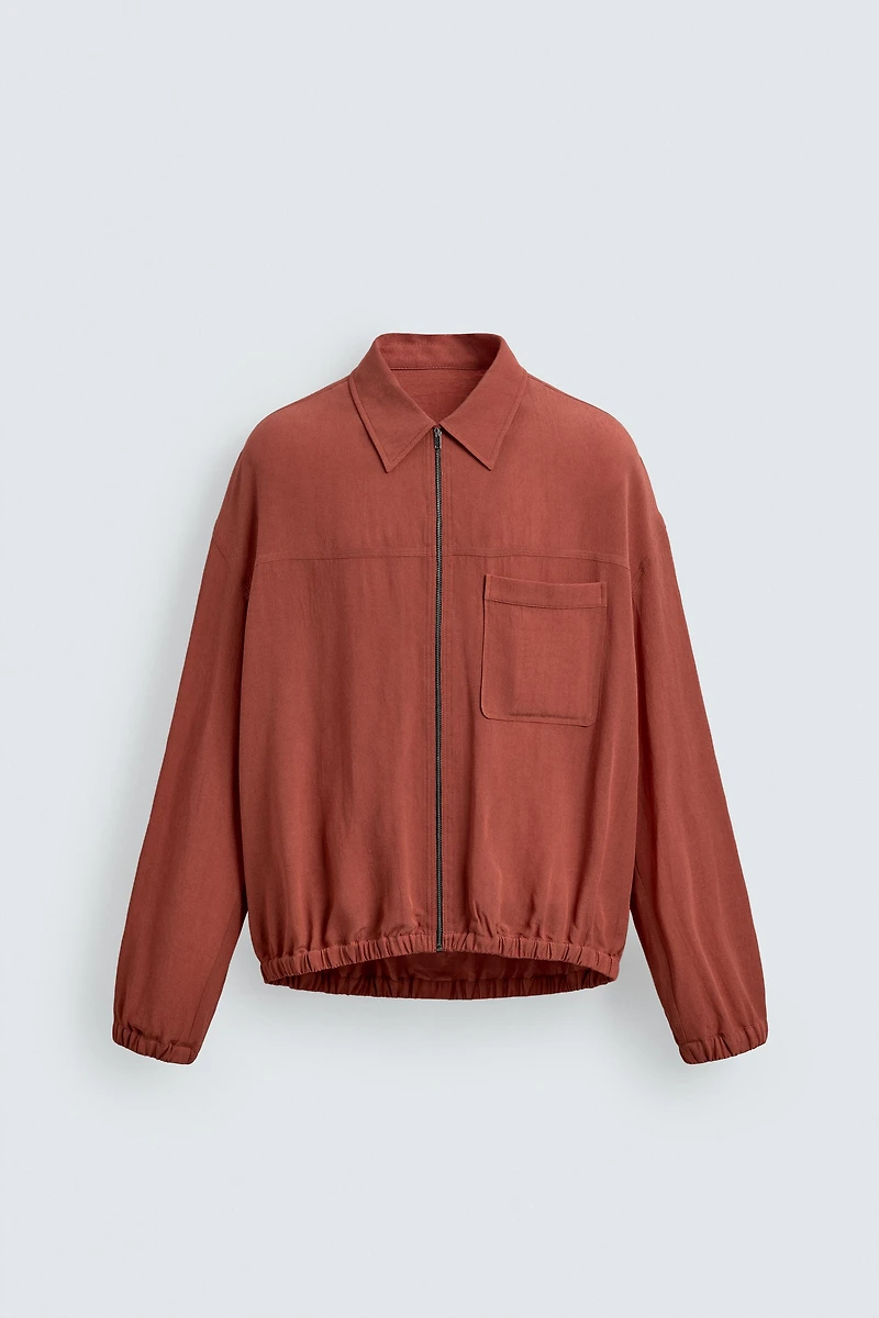 RELAXED FIT ZIP-UP OVERSHIRT