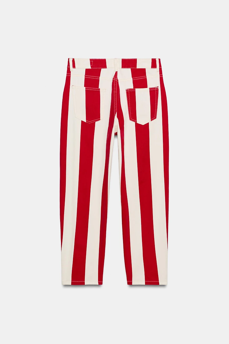 ZW COLLECTION MID-RISE TAPERED STRIPE JEANS