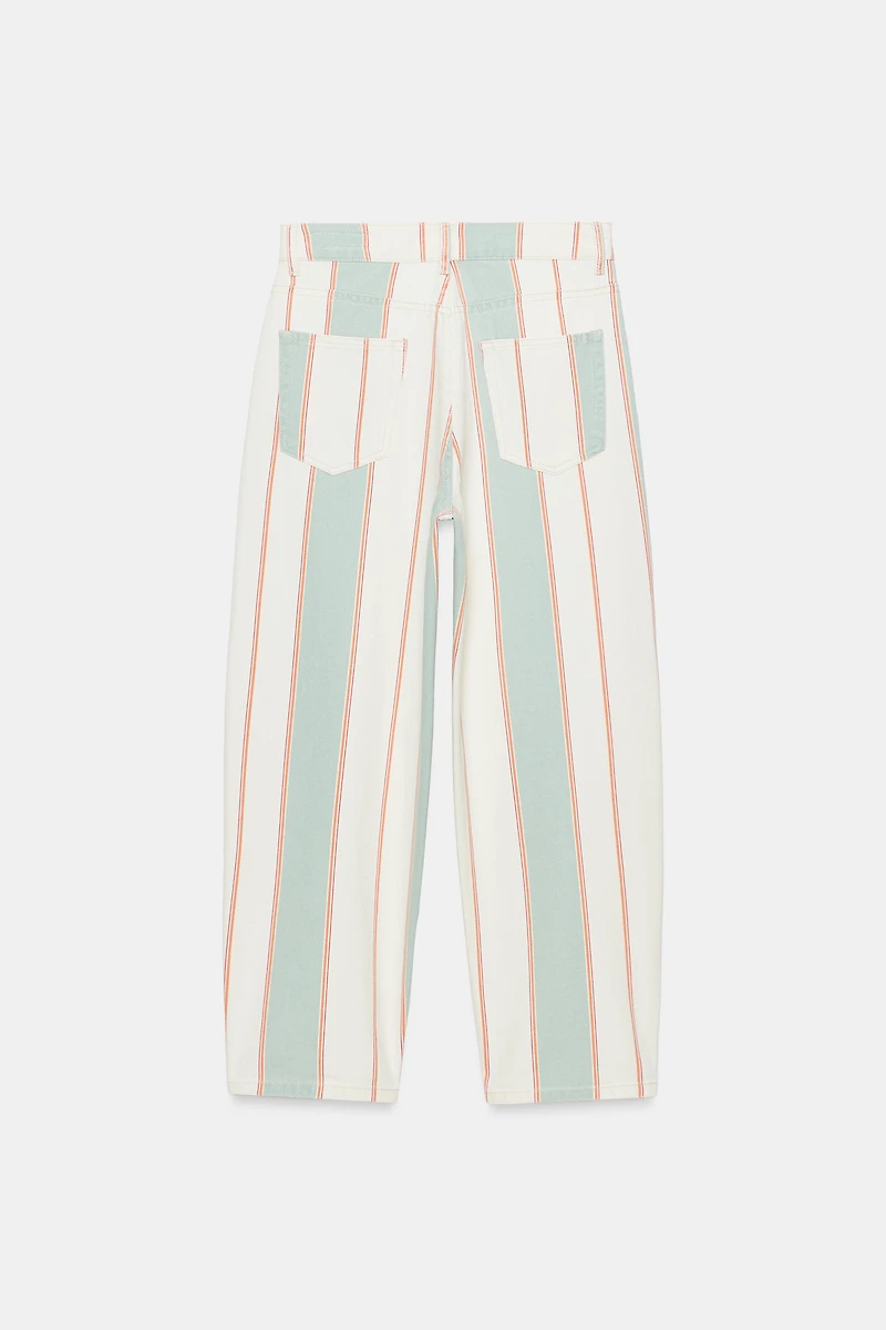 ZW COLLECTION MID-RISE STRIPED TAPERED JEANS