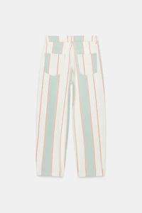 ZW COLLECTION MID-RISE STRIPED TAPERED JEANS