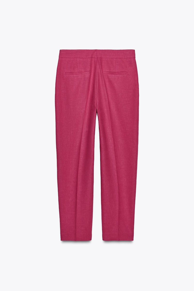 HIGH-WAISTED SLIM PANTS