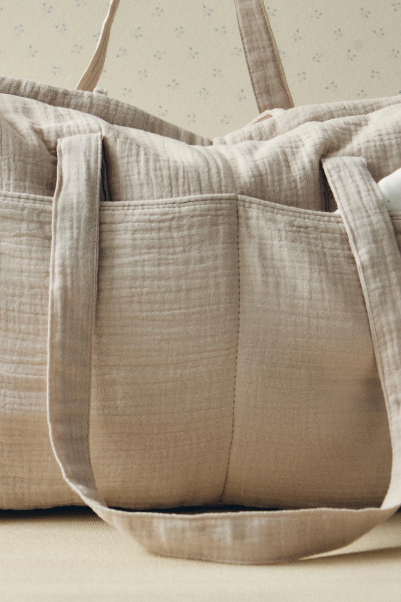 COTTON DIAPER BAG WITH A MOON